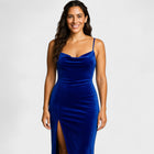 Kyra - Haljina od baršuna s bočnim prorezom