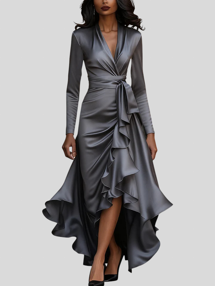 Moretti - Elegantna Duga Haljina Od Satena Maja Zagreb