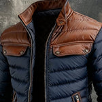 Marko – Prošivena plava jakna s kožnim detaljima Maja Zagreb