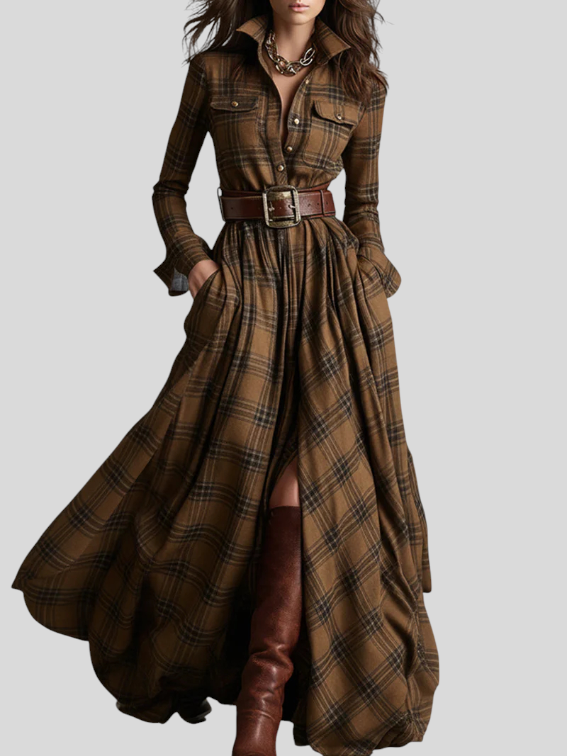 Giulietta – Karirana Maxi Košulja-Haljina Maja Zagreb