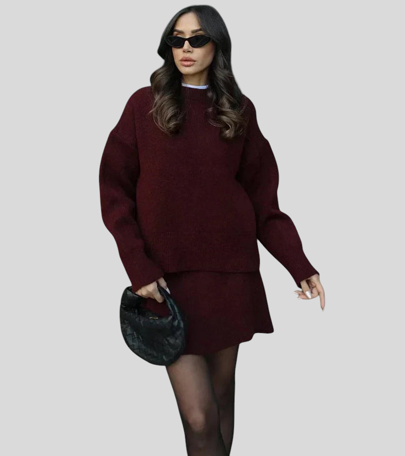 Velara - Pleteni Set - Oversize Pulover + Minica Maja Zagreb