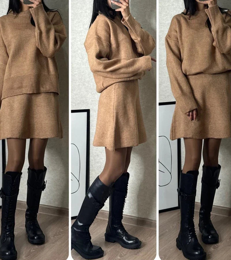 Velara - Pleteni Set - Oversize Pulover + Minica Maja Zagreb