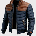 Marko – Prošivena plava jakna s kožnim detaljima Maja Zagreb