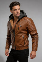 Matej – Kožna jakna s kapuljačom i podstavom