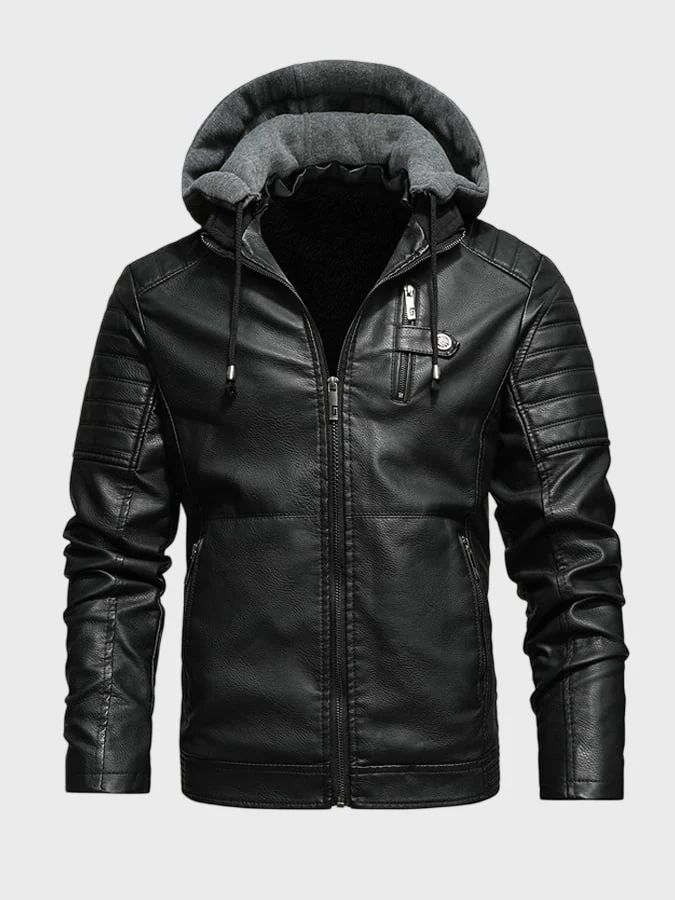 Matej – Kožna jakna s kapuljačom i podstavom Maja Zagreb