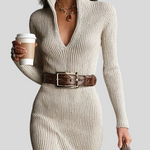 Clarice – Pletena Haljina Sa Srednje Visokim Ovratnikom I Remenom Maja Zagreb