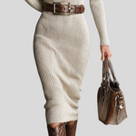 Clarice – Pletena Haljina Sa Srednje Visokim Ovratnikom I Remenom Maja Zagreb