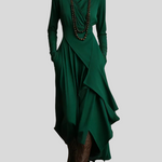 Giorgia – Asimetrična Maxi Haljina S Naborima I Visokim Ovratnikom Maja Zagreb