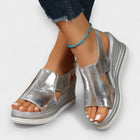 Silvana - Metalik sandale na platformu