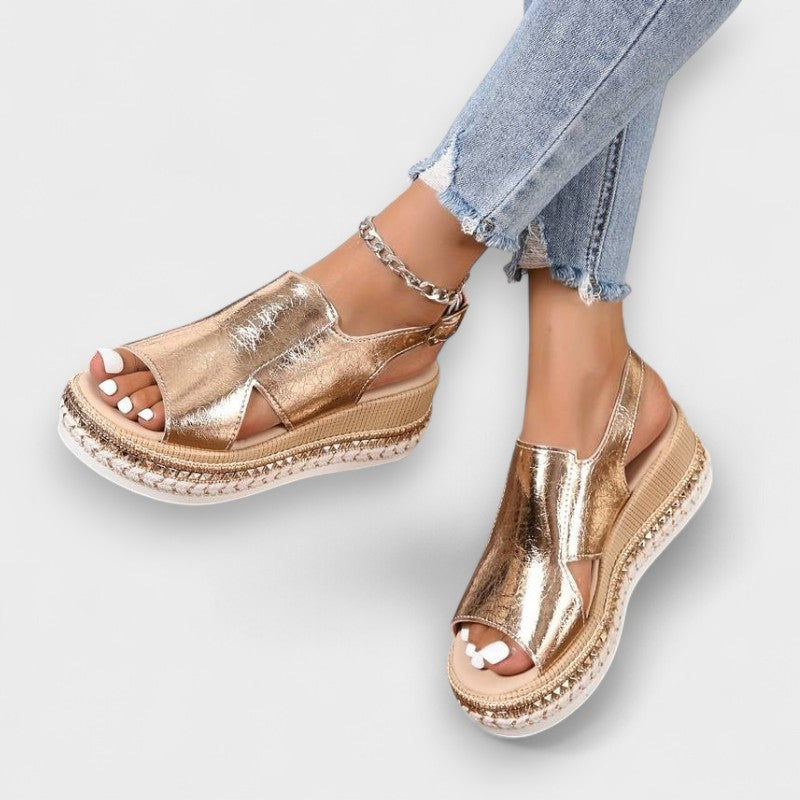 Silvana - Metalik sandale na platformu Maja Zagreb