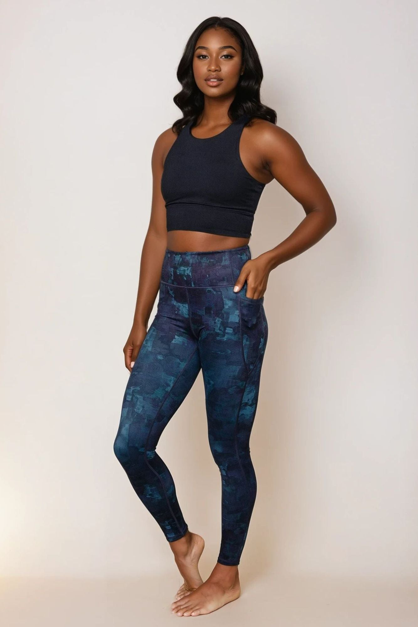 Riječ Visoki Struk Punoj Dužini Tajice s Džepovima Maja Zagreb