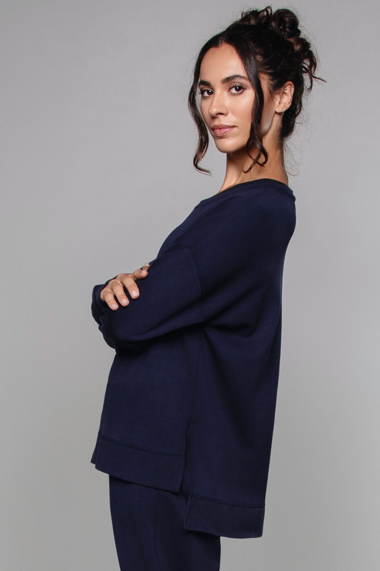 Supersoft Longline Dukserica Tamnoplava Maja Zagreb