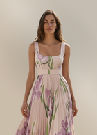 Elaina - Cvjetna haljina sa naborima